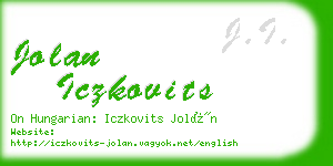 jolan iczkovits business card